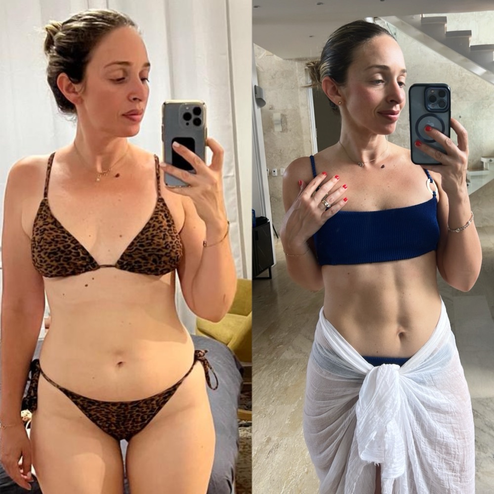 Sharee, before and after living the way she now teaches