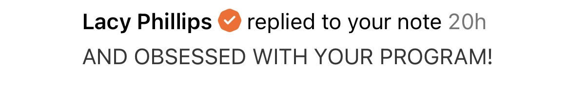 A real message from a woman in the program