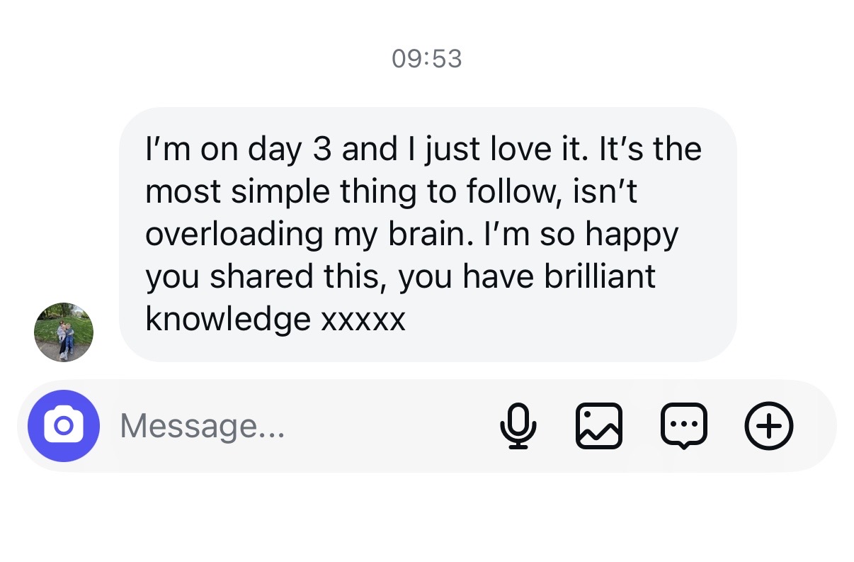 A real message from a woman in the program